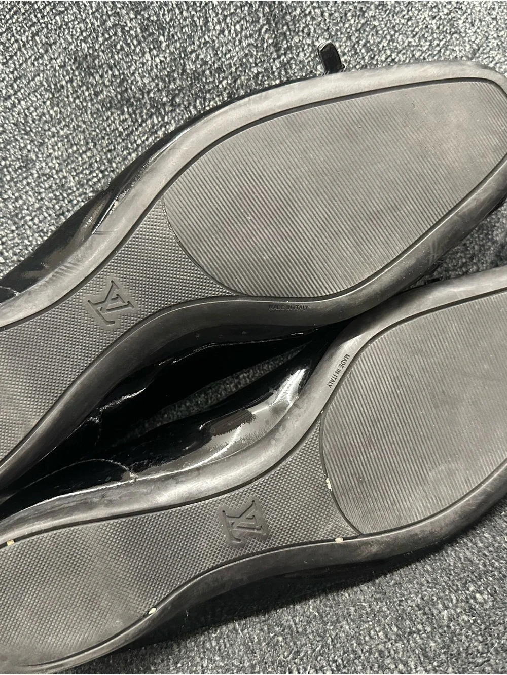 Louis Vuitton black leather patent ballet flats size 39 eu women’s 2006 archive